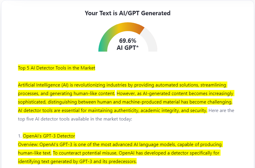 AI content Detectors- ZeroGPT